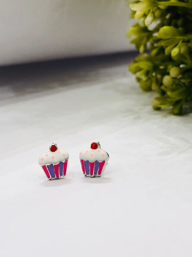 925 Silver Cup Cake Earrings